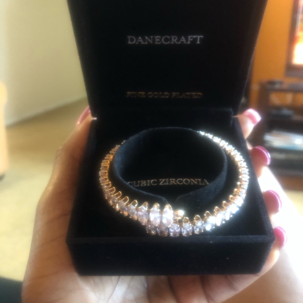 Danecraft Fine Gold Plated Rose Gold Cubic Zirconia  Bracelet